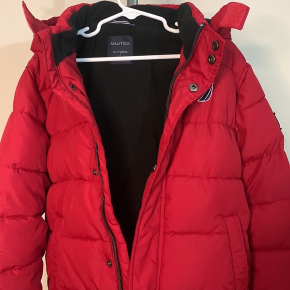 Nautica Toddler Boys Jaket Red Black Water Resistant Lightweight Hooded Size:7 - Picture 11 of 14